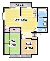 ルミエール堀溝　Dの物件間取画像